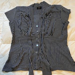 Steady clothing navy striped top size medium/ rocksteady rockabilly pinup